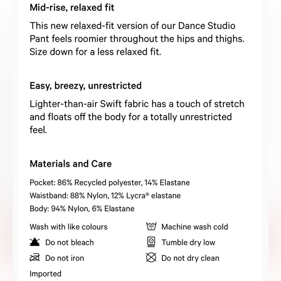 NWT Lululemon Dance Studio Relaxed-Fit Mid-Rise Cargo Pant - Picture 9 of 9